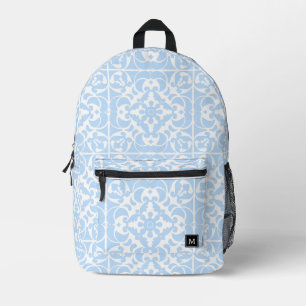 Blue Azulejos Portugiesisches Mittelmeer Bedruckter Rucksack