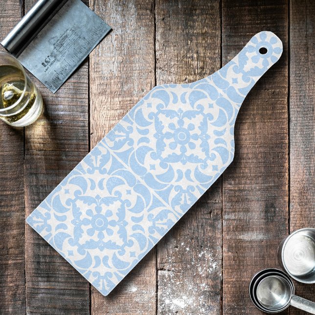 Blue Azulejos Portugiesisches Mittelmeer Schneidebrett (Blue Azulejos Portuguese Spanish Mediterranean Cutting Board)