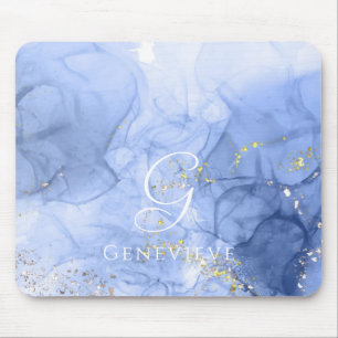 Blue Azure Watercolor Alkohol Tinte individuell ei Mousepad
