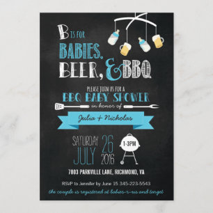 Blue Babies, Beer & GRILLEN Kinderdusche Einladung
