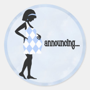Blue Baby Announcement Stickers