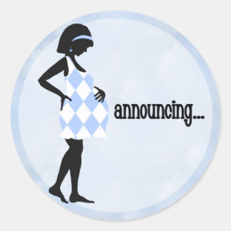 Blue Baby Announcement Stickers