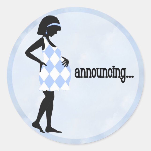 Blue Baby Announcement Stickers (Vorderseite)