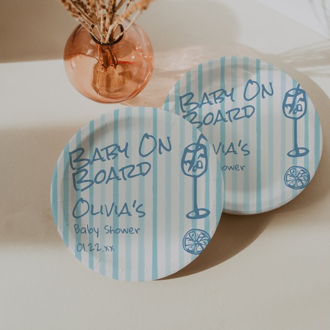 Blue Baby auf Board Baby Dusche Pappteller (Von Creator hochgeladen)