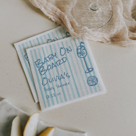 Blue Baby auf Board Baby Dusche Serviette