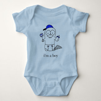 Blue Baby Beaver für einen Jungen Baby Strampler