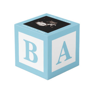 Blue Baby Block Sonogramm Schwangerschaft Keepake  Würfel