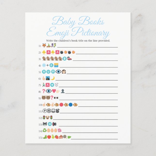 Blue Baby Books Emoji Pictionary Game (Vorderseite)