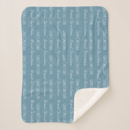 Blue Baby Boy Blanket Individuelle Name wiederholt Sherpadecke