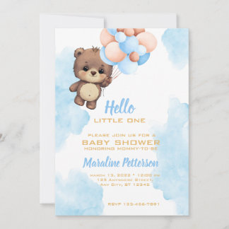 Blue Baby Boy Dusche Einladung