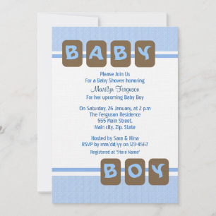 Blue Baby Boy Einladung