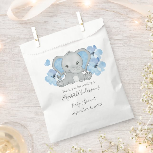 Blue Baby Boy Elephant Baby Dusche Blume Ballon Geschenktütchen (Ausgeschnitten)