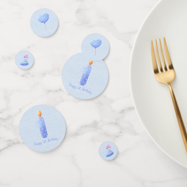 Blue Baby Boy Erster Geburtstag Konfetti (Gruppe)