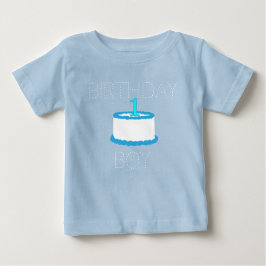 Blue Baby Boy First Birthday Shirt