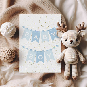 Blue Baby Boy Gratulations Card Karte