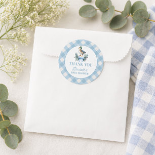 Blue Baby Boy Mallard Duck Baby Duck Runder Aufkleber