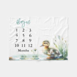 Blue Baby Boy Milestone Blanket Enten Fleecedecke
