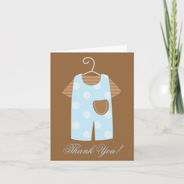 Blue Baby Boy Outfit Baby Dusche Danke (Vorderseite)