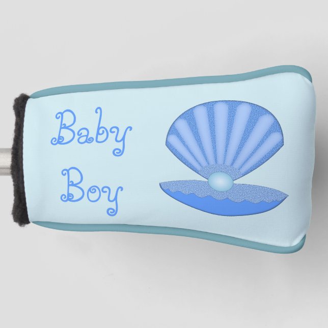 Blue Baby Boy Oyster Muschel und Pearl Custom Golf Headcover (Vorderseite)