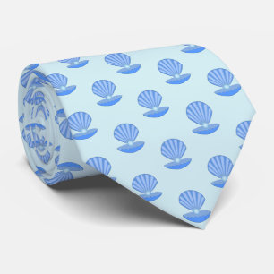 Blue Baby Boy Oyster Muschel und Pearl Gemustert Krawatte