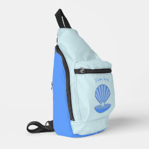 Blue Baby Boy Oyster Muschel und Pearl Individuell Crossbody Bag