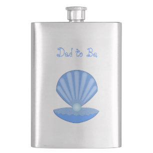 Blue Baby Boy Oyster Muschel und Pearl Vater zu se Flachmann