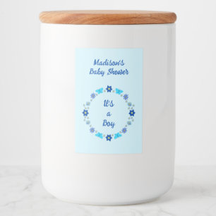 Blue Baby Boy Schmetterlinge und Blume Babydusche Lebensmitteletikett