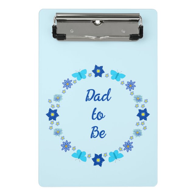 Blue Baby Boy Schmetterlinge und Blume Custom Mini Klemmbrett (Vorderseite)