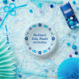 Blue Baby Boy Schmetterlinge und Blume Custom Pappteller