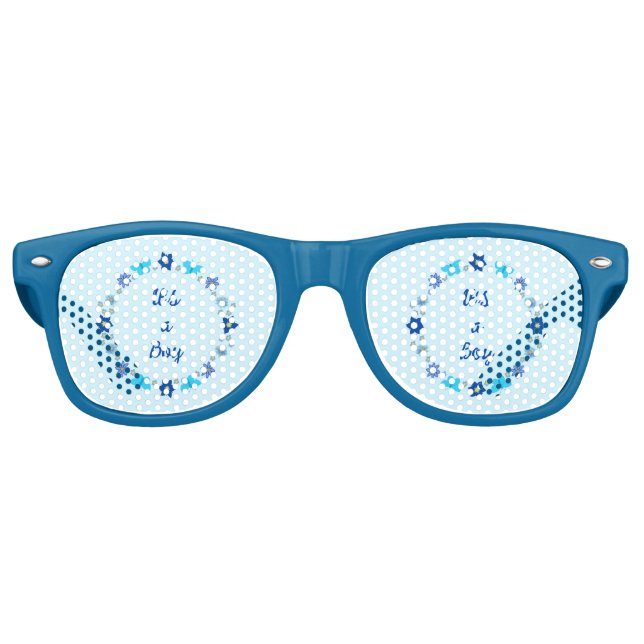 Blue Baby Boy Schmetterlinge und Blume Custom Partybrille (Vorderseite)