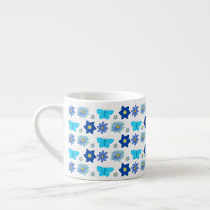 Blue Baby Boy Schmetterlinge und Blume Gemustert Espressotasse