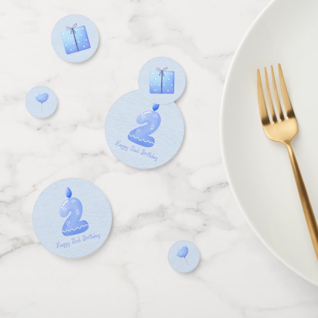 Blue Baby Boy Second Geburtstag Konfetti (Gruppe)