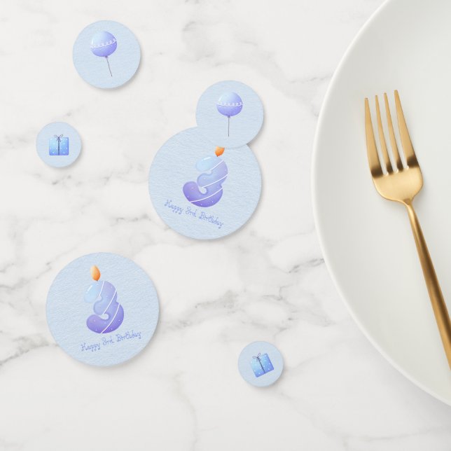 Blue Baby Boy Third Birthday Confetti Konfetti (Gruppe)