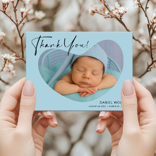 Blue Baby Boy Vielen Dank Postcard mit Foto Postkarte