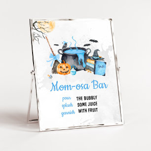 Blue Baby braut sich Witch Mom Osa Bar Schild