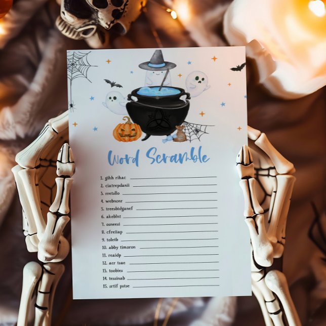 Blue Baby bricht Word Scramble Game (Baby is Brewing Baby Shower Word Scramble Game )