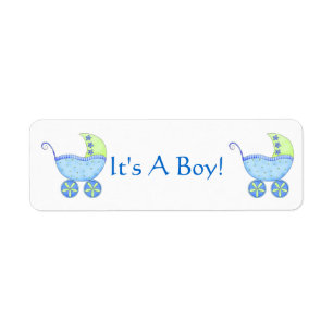 Blue Baby Buggy Carriage It's a Boy Customized