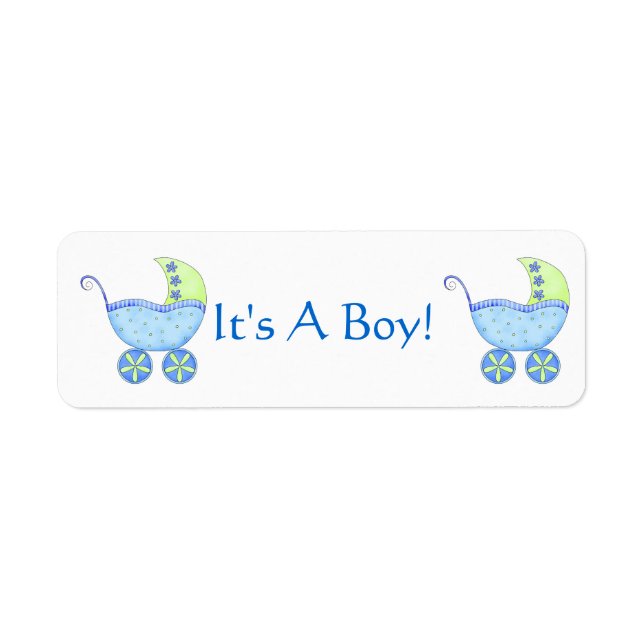 Blue Baby Buggy Carriage It's a Boy Customized (Vorne)