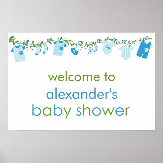 Blue Baby Clothesline Baby Shooter Poster (Vorne)