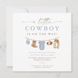 Blue Baby Clothesline Little Cowboy Baby Dusche