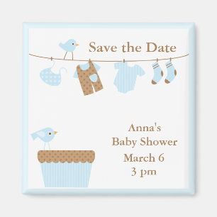 Blue Baby Clothesline Magnet