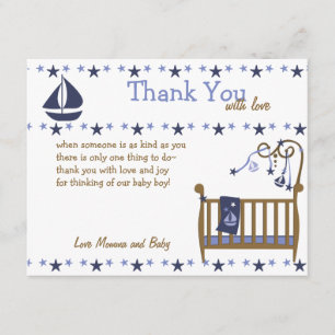 Blue Baby Crib Dankeskarte