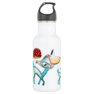 Blue Baby Deer Red Mushroom Liberty Flasche Trinkflasche