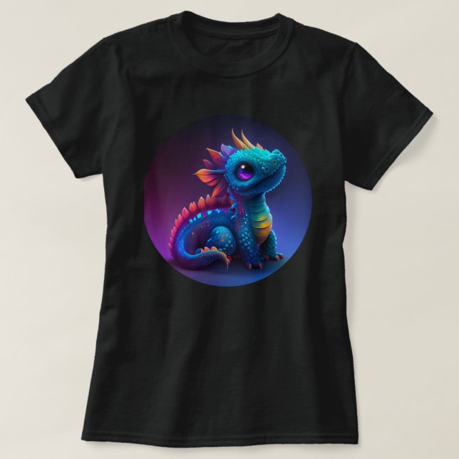 Blue Baby Dragon T-Shirt (Design vorne)