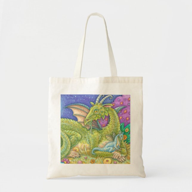 Blue Baby Dragon TOTE BAG Fantasy der nächsten Gen Tragetasche (Vorne)