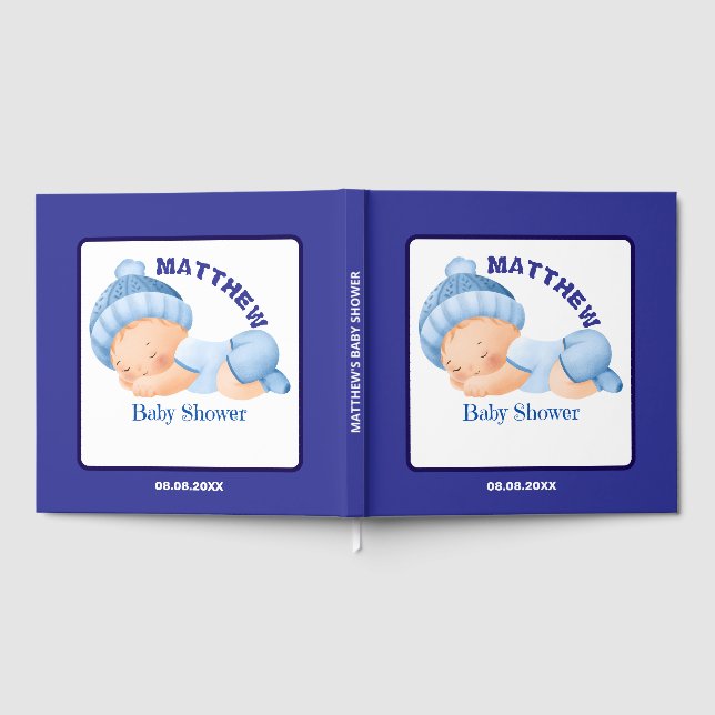 Blue Baby Dusche, Baby Boy Dusche Gästebuch (Voll)