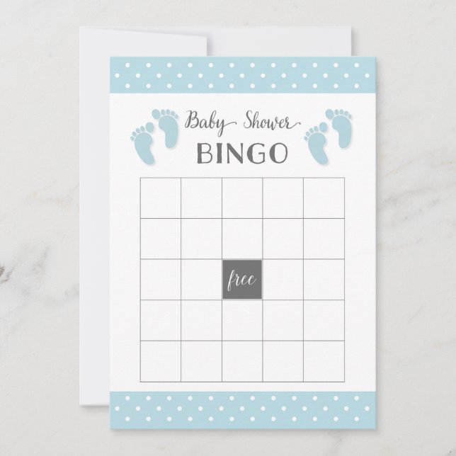 Blue Baby Dusche Bingo Card (Vorderseite)