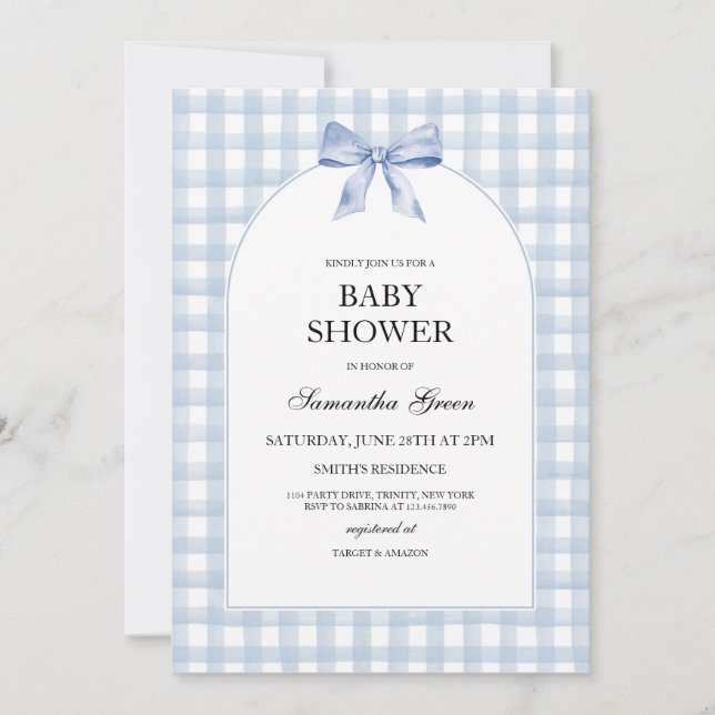 Blue Baby Dusche Einladung (Vorderseite)