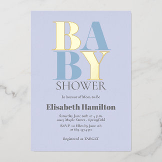 Blue Baby Dusche Folieneinladung
