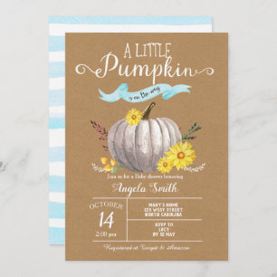 Blue Baby Dusche Little Pumpkin Fall Invite Einladung